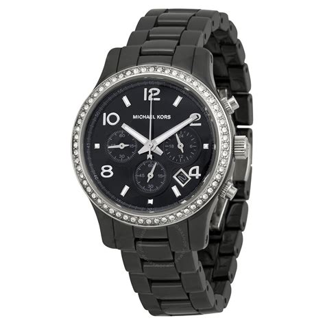 Michael Kors Glitz Black Dial Chronograph Ladies 